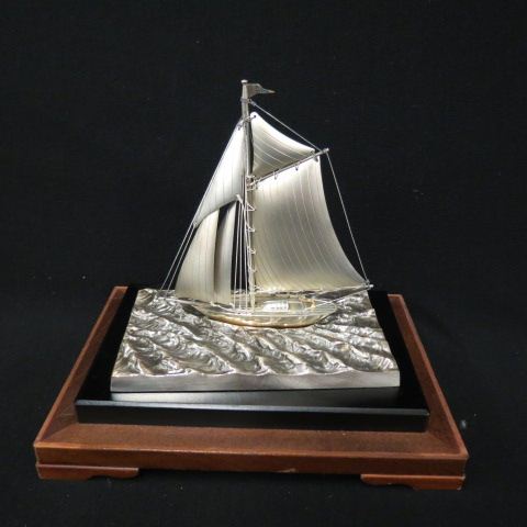 Appraisal: Sterling Silver Sailboat Model by Takehiko Japan in deluxe case