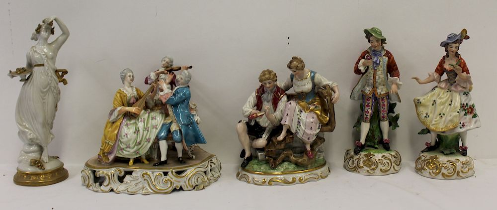 Appraisal: Lot of Porcelains To Include a Pair of Figures A