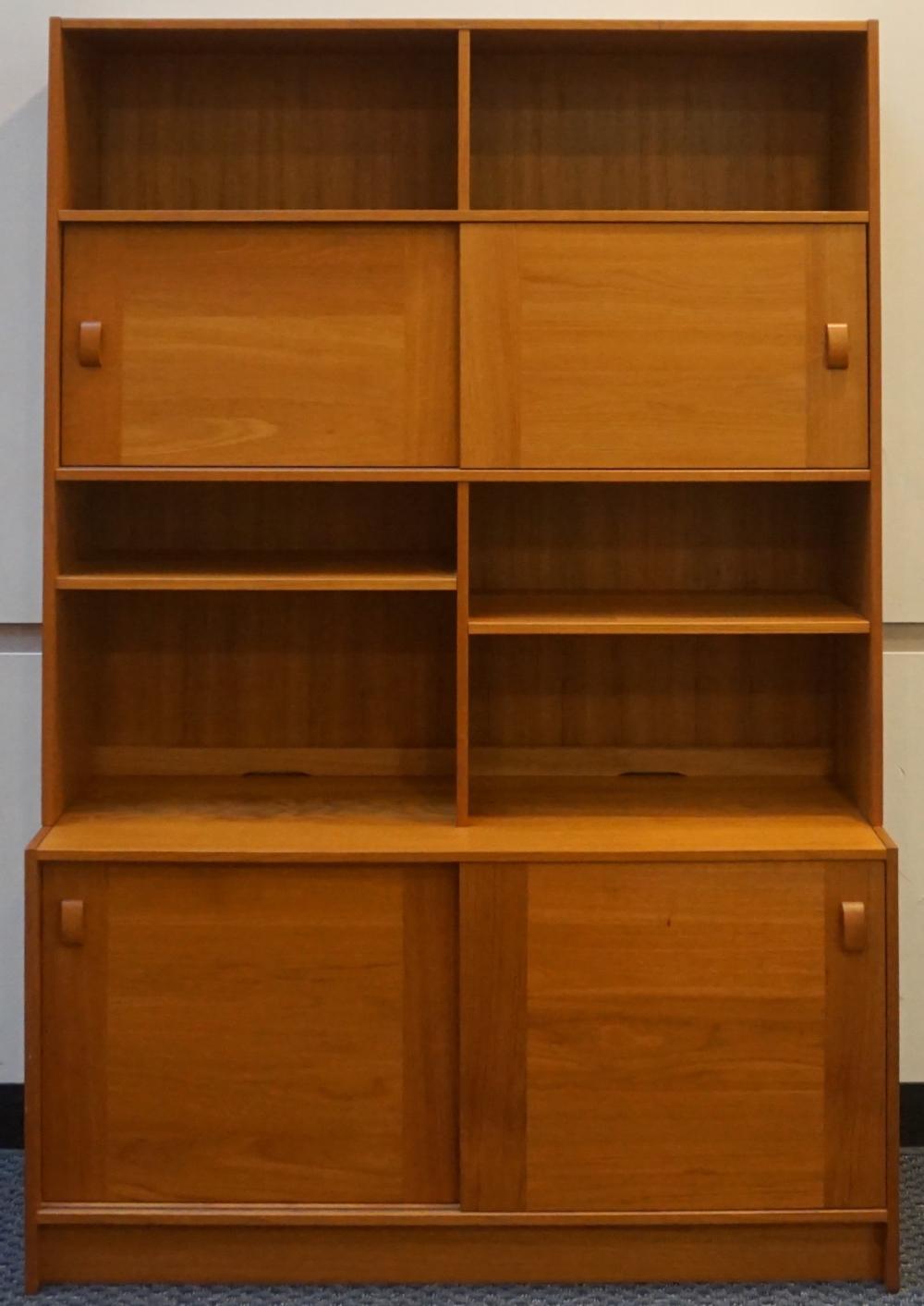 Appraisal: Domino Mobler Danish Mid-Century Modern Teak Two-Part Cabinet x x