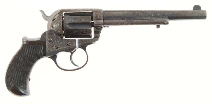 Appraisal: RARE ENGRAVED COLT MODEL LIGHTNING DA REVOLVER Cal Colt SN