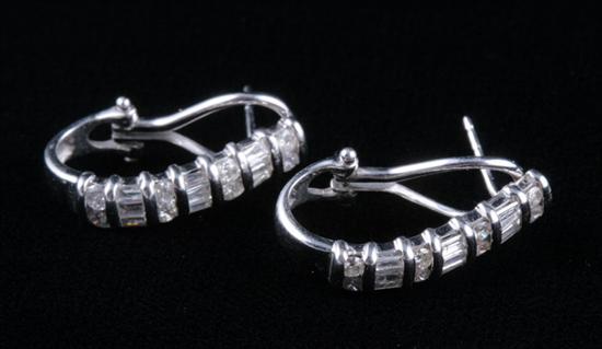 Appraisal: PAIR K WHITE GOLD AND DIAMOND EARRINGS signed RJM Each