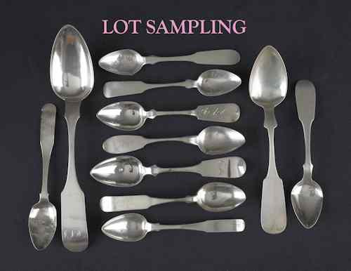 Appraisal: Collection of coin silver flatware to include examples by Pratt