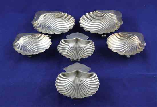 Appraisal: Three pairs of Victorian and later silver butter shells of