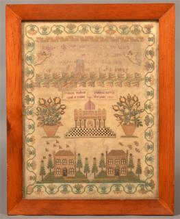 Appraisal: Needle-work Verse Sampler Dated Signed Frances Walton Aged Years Finished