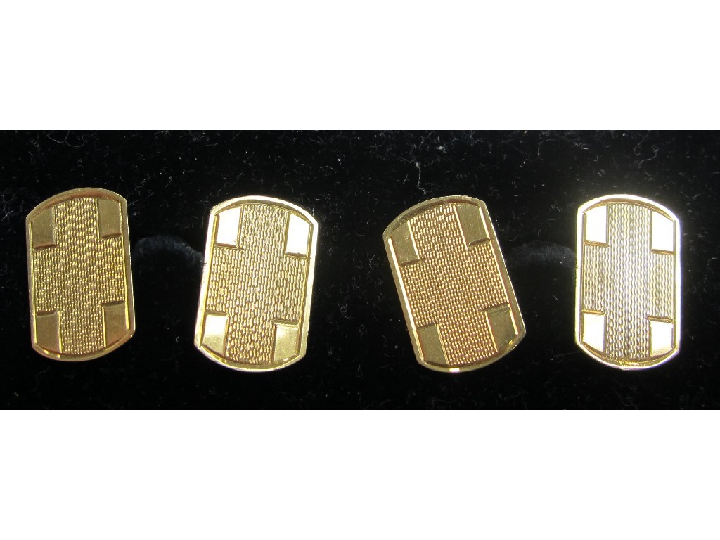 Appraisal: Pair of ct gold cuff links