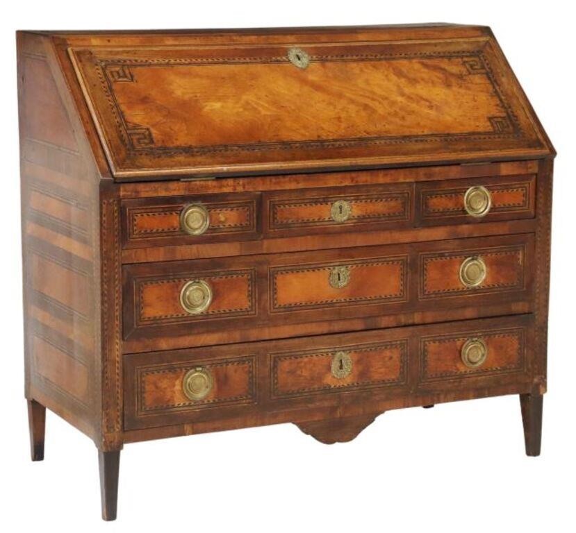 Appraisal: French Louis XVI style slant front desk early th c