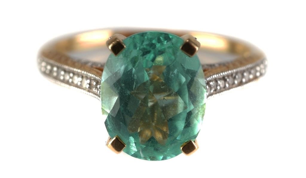 Appraisal: k gold ring with large mm x mm aquamarine tested