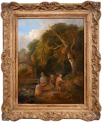 Appraisal: Francis Downman Traies painting British - children by a stream