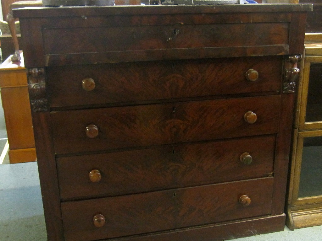 Appraisal: Victorian mahogany five drawer chest