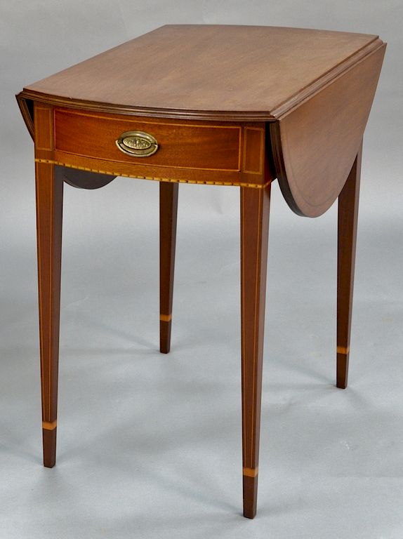 Appraisal: Margolis mahogany pembroke drop leaf table signed ht in top