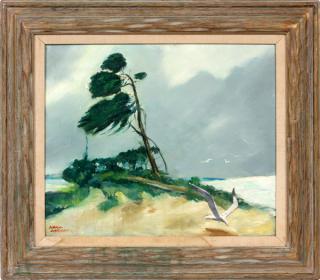 Appraisal: KARL LARSEN DANISH OIL ON BOARD 'WINDY DAY' KARL LARSEN