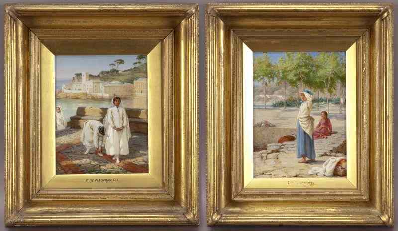 Appraisal: Pr Frank W W Topham oil paintings on board Board