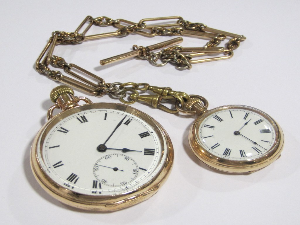 Appraisal: Lot comprising a rolled gold pocket watch rolled gold fob