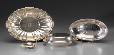 Appraisal: Four Pieces Sterling Hollowware American th century includes Tiffany dish