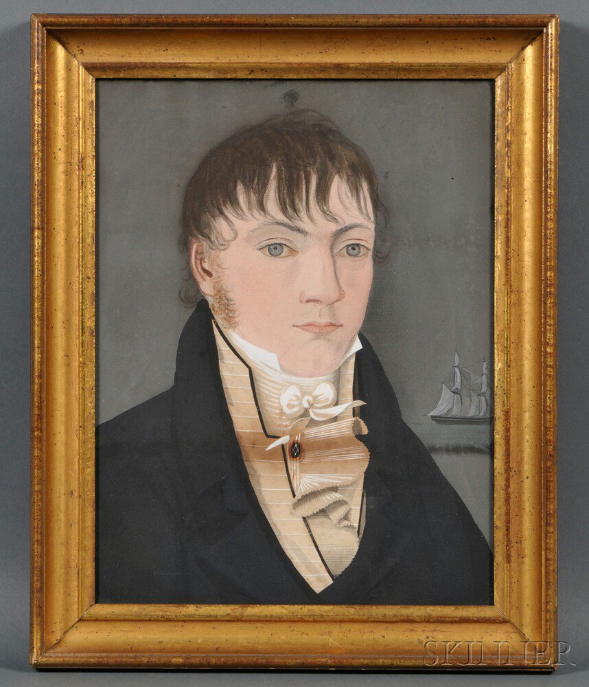 Appraisal: American School th Century Portrait of a Sea Captain Unsigned