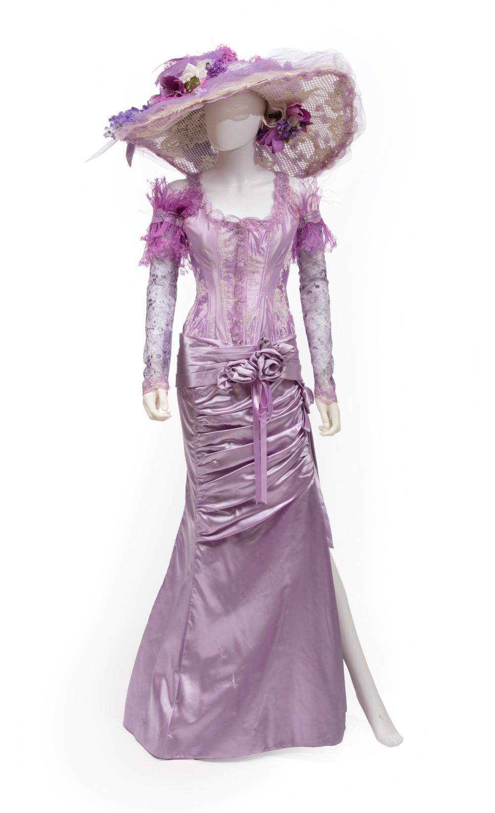 Appraisal: Chris Owens' Lavender Easter Costume satin corset top sheer feather