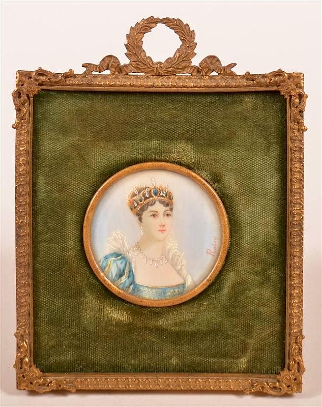 Appraisal: Miniature Portrait Painting on Ivory of a Princess Early th