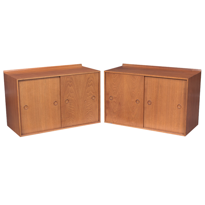 Appraisal: Finn Juhl wall cabinets by Baker pair teak with birch