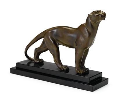 Appraisal: UNKNOWN BRONZE PANTHER ON BASE Bearing the mark 'Soleau' on