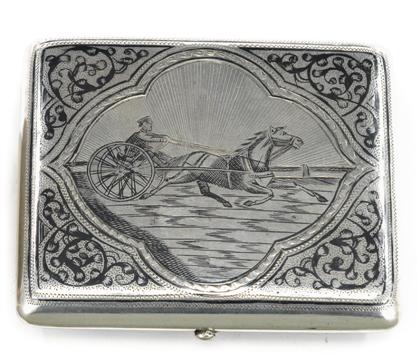 Appraisal: Russian niello and silver cigarette case late th early th