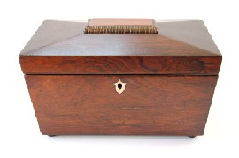 Appraisal: WILLIAM IV ROSEWOOD TEA CADDY