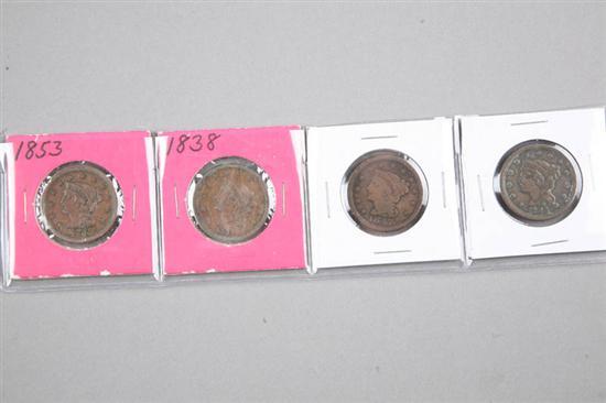 Appraisal: FOUR EARLY LARGE CENTS Years include and