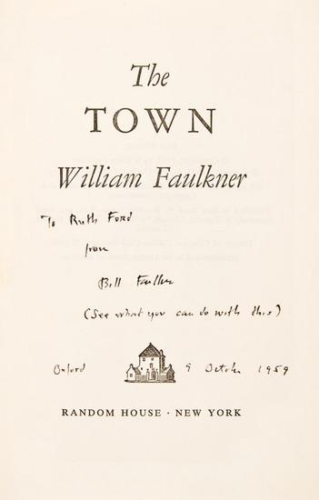 Appraisal: FAULKNER William The Town New York Random House vo Original