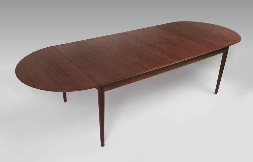 Appraisal: ARNE VODDER DANISH MODERN TEAK EXTENSION DINING TABLE Banded top