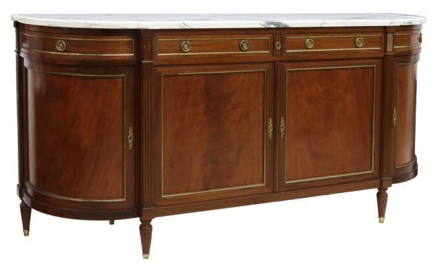 Appraisal: French Louis XVI style mahogany sideboard th c having shaped