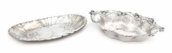 Appraisal: Two American Art Nouveau Sterling Silver Articles comprising an oval