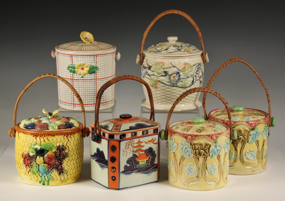 Appraisal: PCS JAPANESE POTTERY - Biscuit Jars in various forms designs