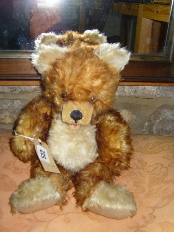 Appraisal: A long furred teddy with two tone cream and brown