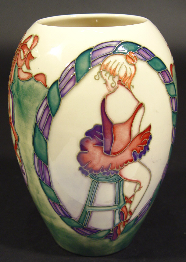 Appraisal: Moorcroft ovoid vase hand painted and tubelined with a ballerina