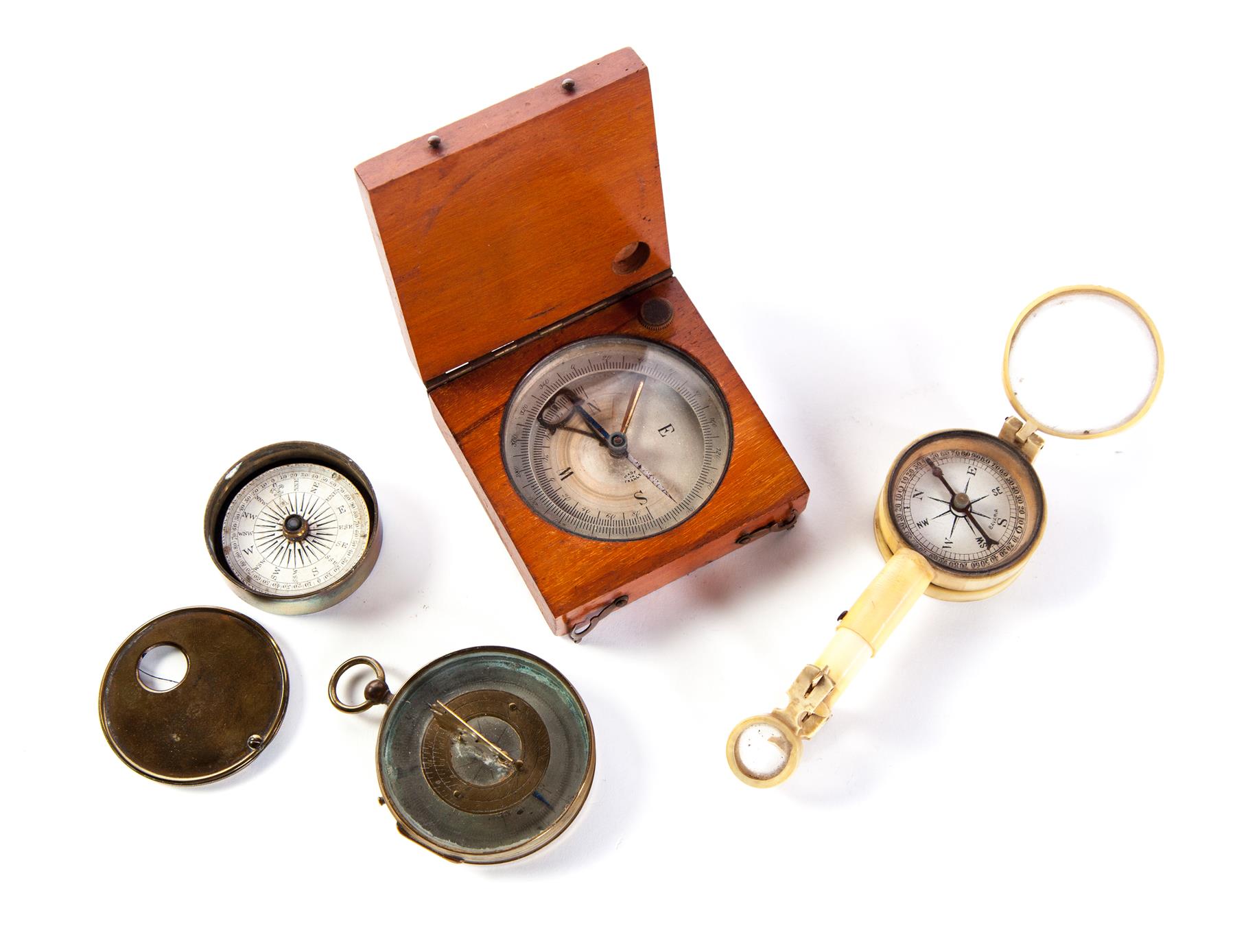 Appraisal: FOUR COMPASSES American or European late th- th century Two