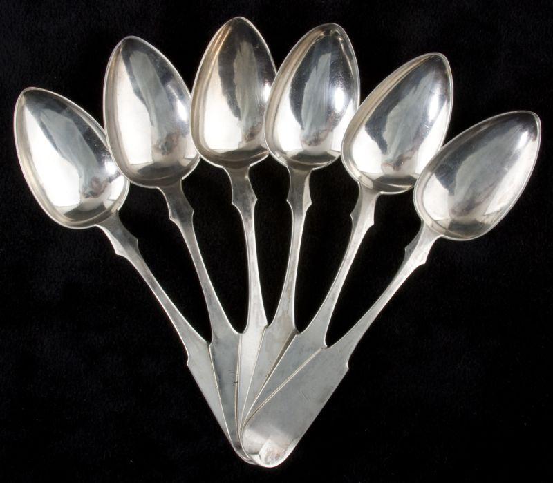 Appraisal: Six Southern Coin Silver Spoons by William Kendrick of Louisville