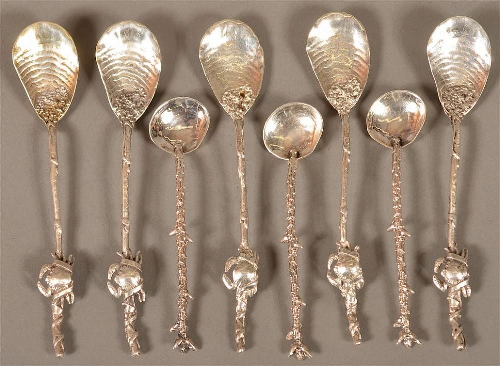 Appraisal: Eight Gorham Sterling Silver Shell Bowl Spoons Eight Gorham Sterling