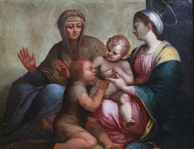 Appraisal: MANNER OF RAPHAELThe Virgin Mother with Child St Elizabeth and