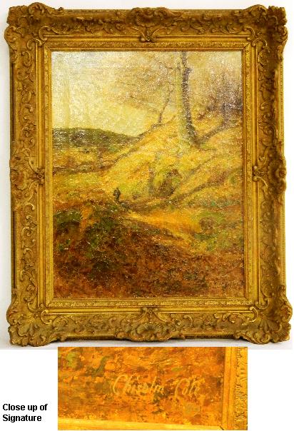 Appraisal: Chisolm Cole English - oil on canvas ''Autumn Landscape'' man