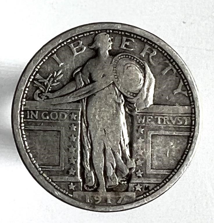 Appraisal: US Standing Liberty twenty five cent silver coin