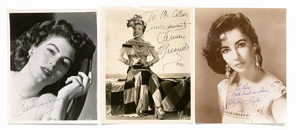 Appraisal: An Ava Gardner Carmen Miranda and Elizabeth Taylor group of