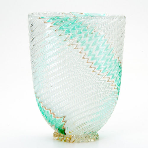 Appraisal: DINO MARTENS AURELIANO TOSO A trina glass vase with white