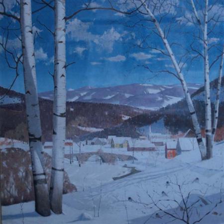 Appraisal: Carl Lawless American - Snowy Landscape Estimate -