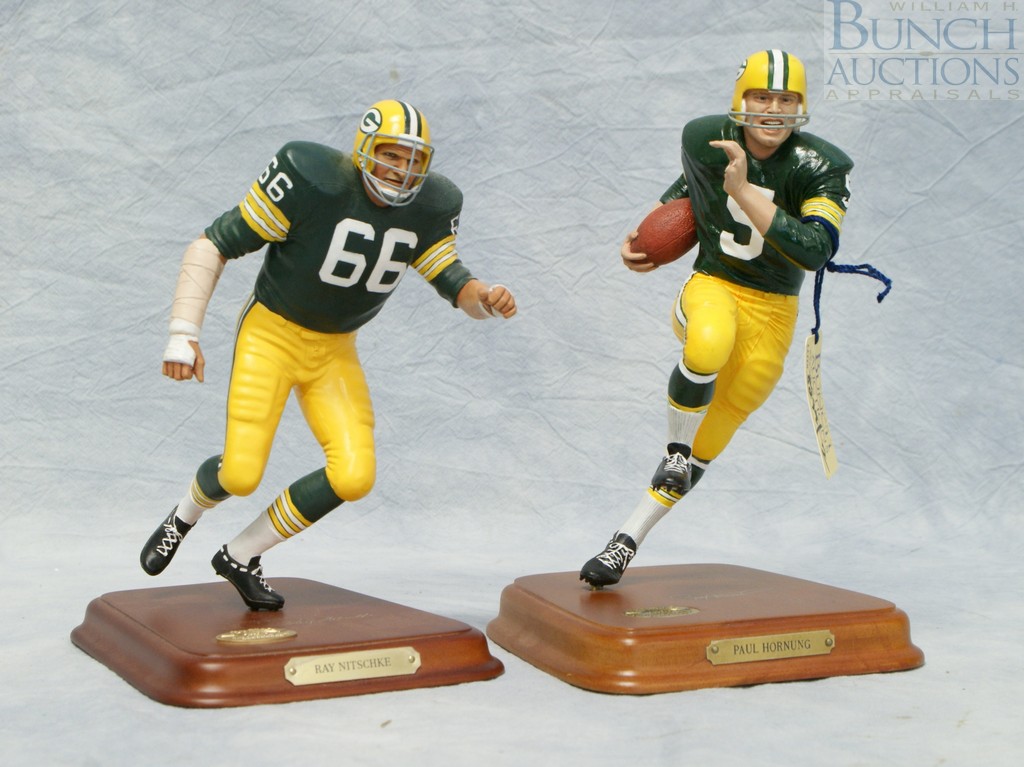 Appraisal: Danbury Mint Green Bay Packers football figures Bart Starr missing