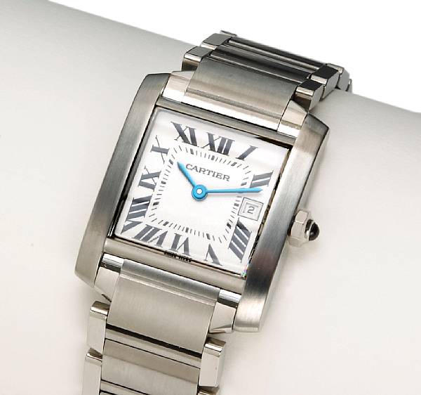 Appraisal: Cartier A stainless steel bracelet watch Tank Francaise quartz movement