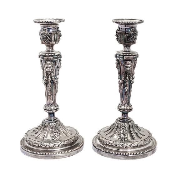 Appraisal: Sale Lot A Pair of Louis XVI Style Silver Plate