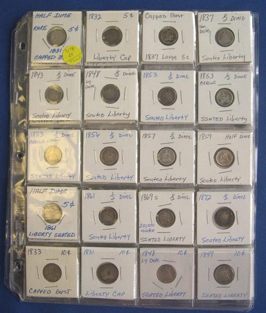 Appraisal: Lot of obsolete silver type coins consists of bust and