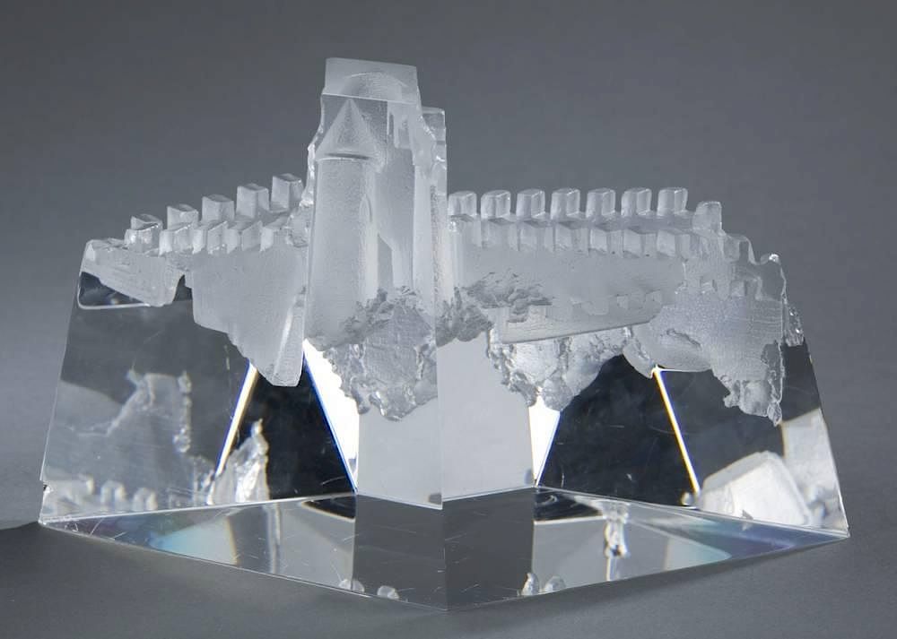 Appraisal: Steuben Castle of Dreams crystal sculpture A molded polished crystal