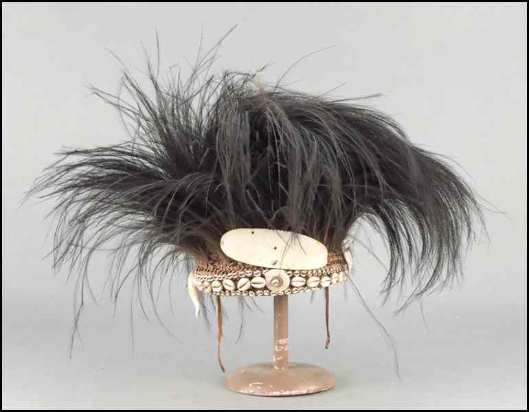 Appraisal: AFRICAN FEATHER AND GRASS CEREMONIAL HEADDRESS Condition No Specific Condition