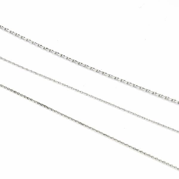 Appraisal: A collection of three white gold and platinum chains grams