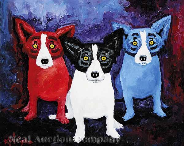 Appraisal: George Rodrigue American Louisiana b Cameo Appearance Blue Dog Series